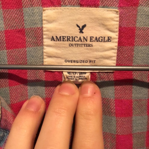 Plaid Lined Denim Boyfriend Shirt - Picture 7 of 7